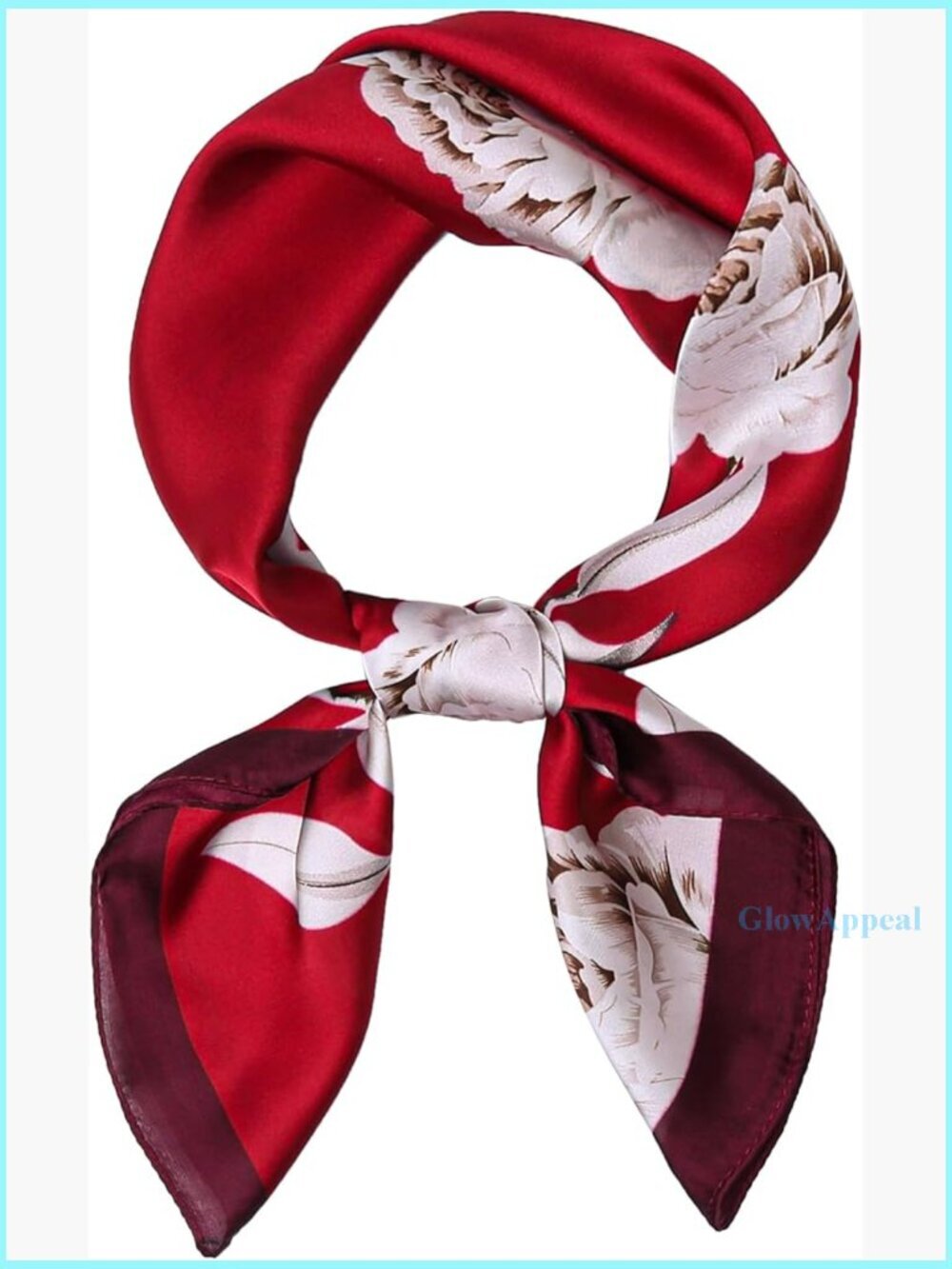 27.5" Square Silk Feeling Polyester Satin Head Scarf Hair Wrap
